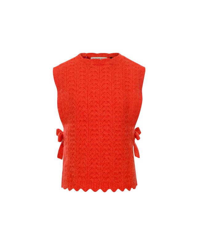 Knitted spencer fluo orange