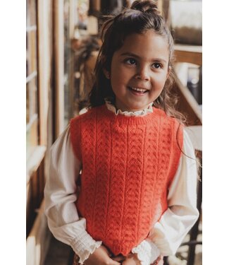 LOOXS Little Gebreide spencer fluo oranje