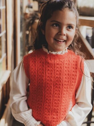 LOOXS Little Gebreide spencer fluo oranje LOOXS Little Gebreide spencer fluo oranje