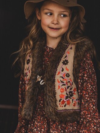 LOOXS Little Fake fur gilet with embroidery LOOXS Little Fake fur gilet with embroidery