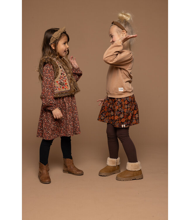 Fake fur gilet with embroidery