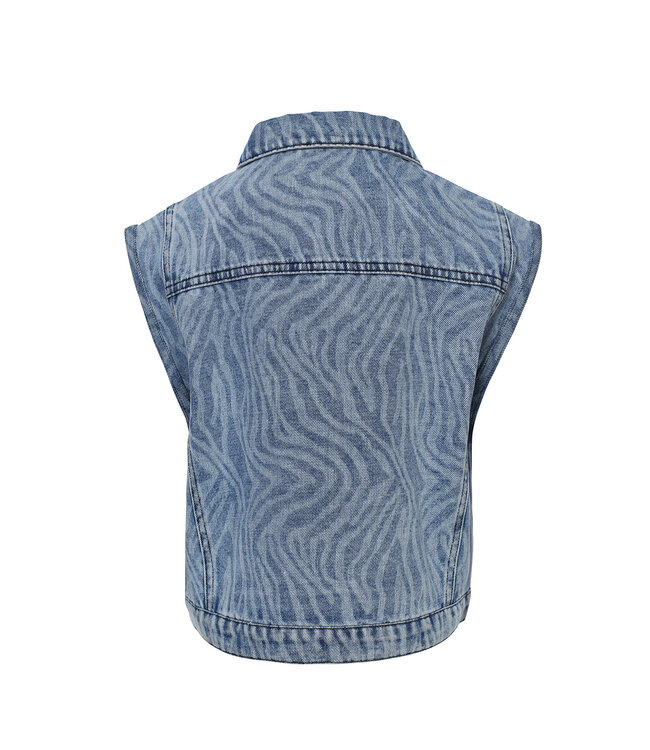 Blue denim gilet swirl