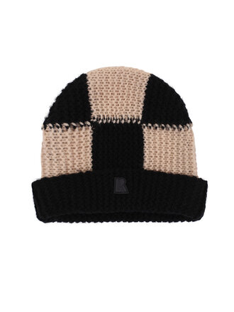 LOOXS 10sixteen Knitted beanie block black/sand LOOXS 10sixteen Knitted beanie block black/sand