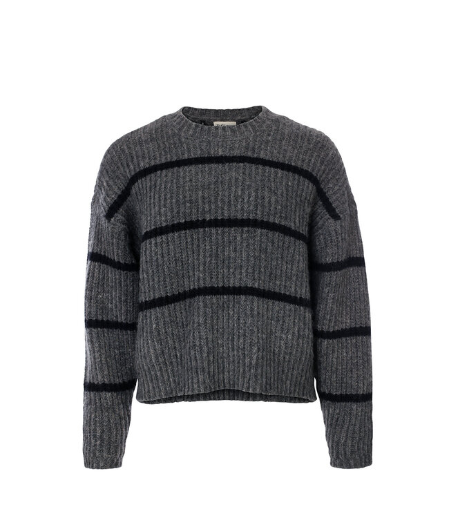 LXS Gebreide trui Grey Black Stripe