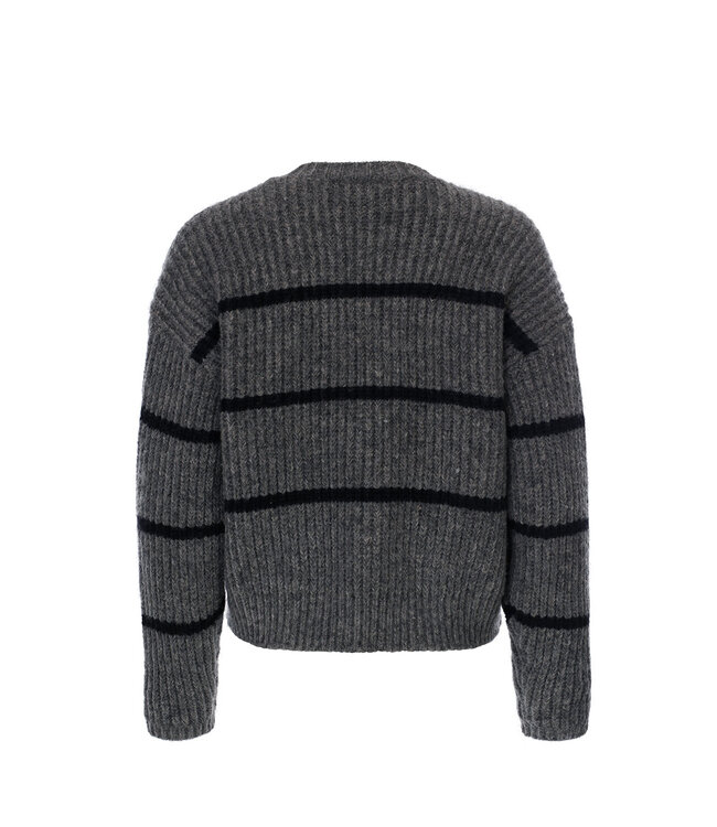 LXS Gebreide trui Grey Black Stripe