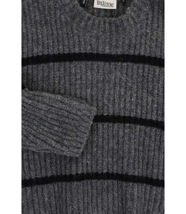 LXS Gebreide trui Grey Black Stripe