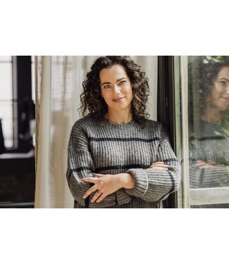 LXS the female concept LXS Knitted jumper Grey Black Stripe