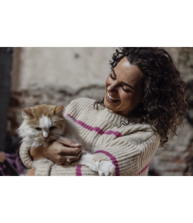 LXS Knitted jumper Pink Stripe