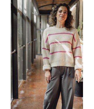 LXS the female concept LXS Gebreide trui Pink Stripe