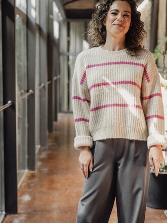 LXS the female concept LXS Knitted jumper Pink Stripe LXS the female concept LXS Knitted jumper Pink Stripe