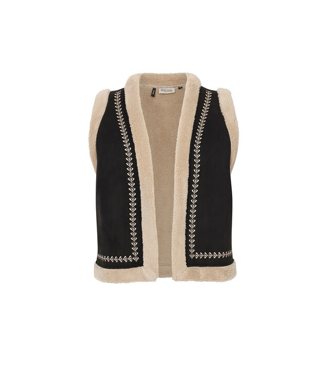 LXS Zwart gilet with teddy