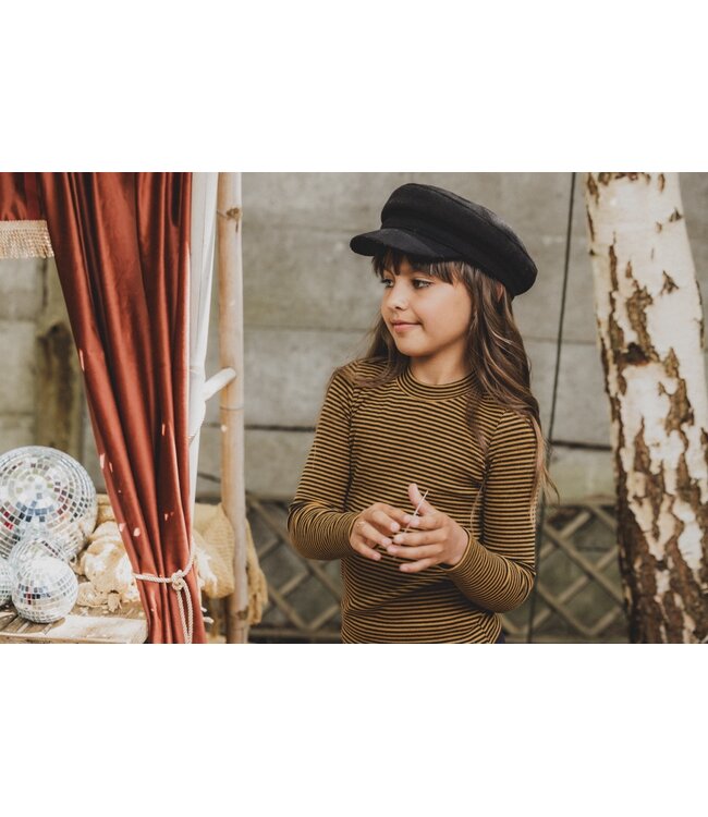 Longsleeve Ochre Stripe rib jersey