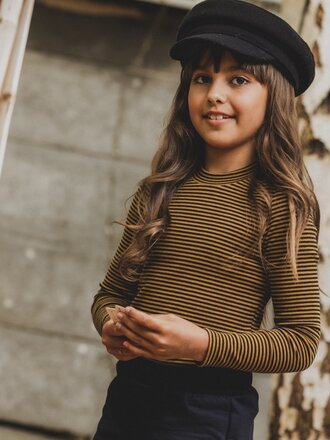 LOOXS Little Longsleeve Ochre Stripe rib jersey LOOXS Little Longsleeve Ochre Stripe rib jersey