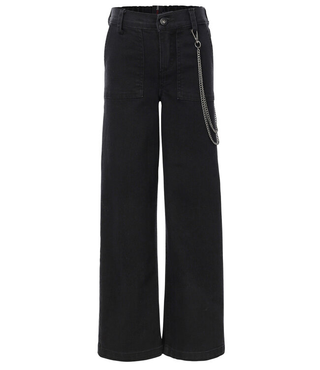 Black denim with chain belt