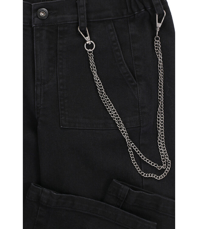 Zwarte denim straight leg Ketting