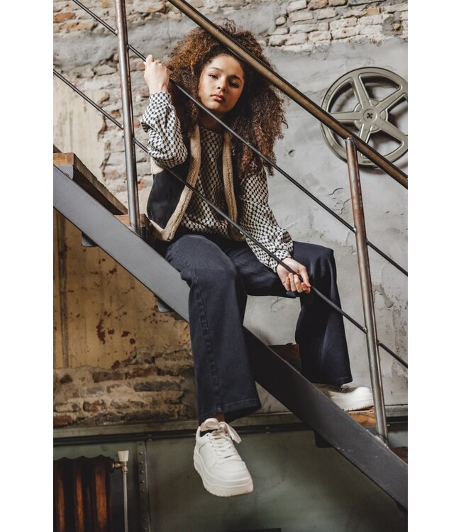 Zwarte denim straight leg Ketting