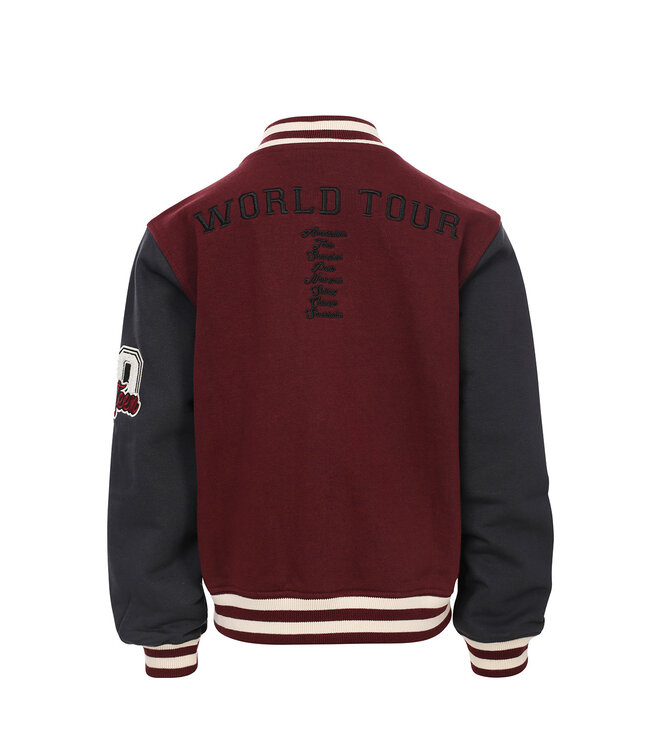 Baseball cardigan Burgundy/Graphite