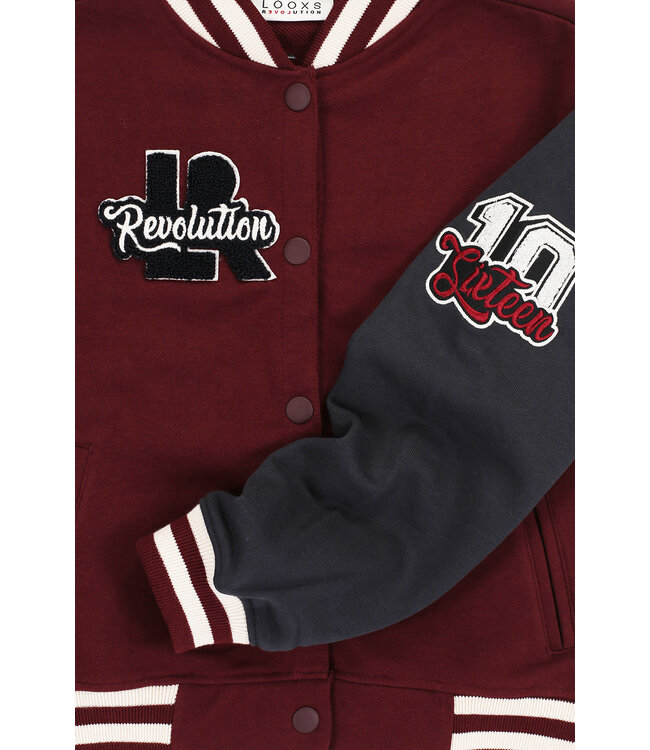 Baseball cardigan Burgundy/Graphite