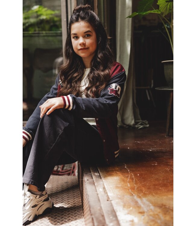 Baseball cardigan Burgundy/Graphite