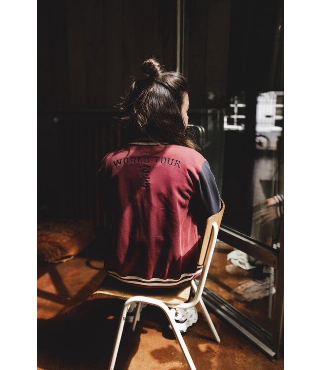 Baseball cardigan Burgundy/Graphite