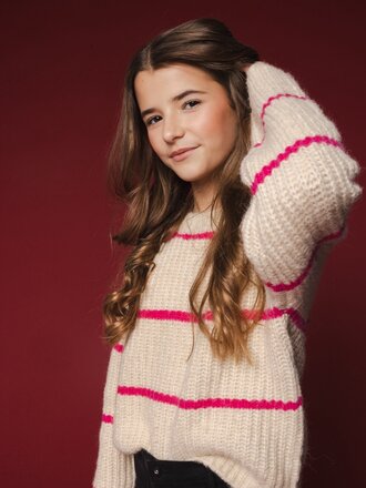 LOOXS 10sixteen Knitted jumper Pink Stripe LOOXS 10sixteen Knitted jumper Pink Stripe