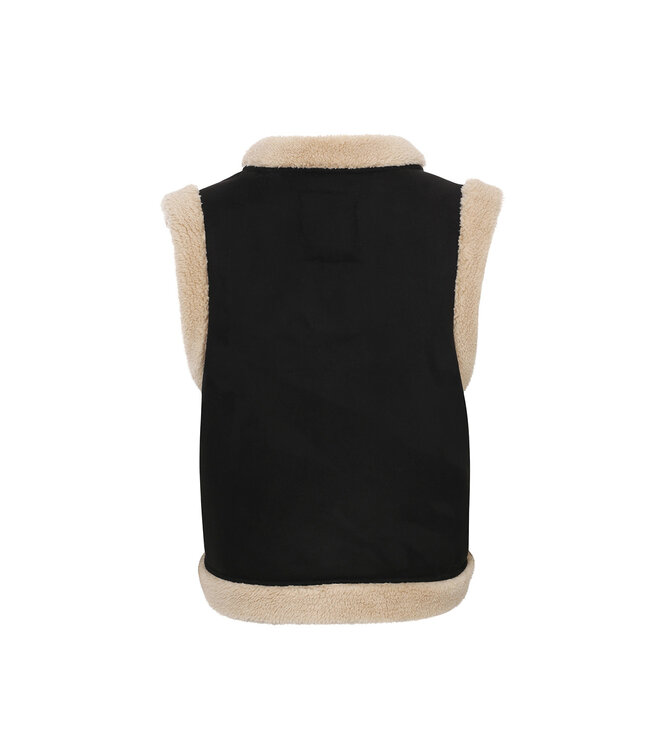 Zwart gilet with teddy