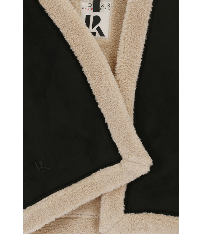 Zwart gilet with teddy