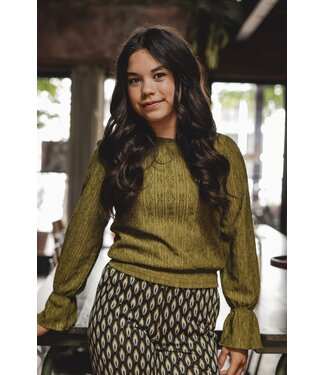 LOOXS 10sixteen Lace top Moss