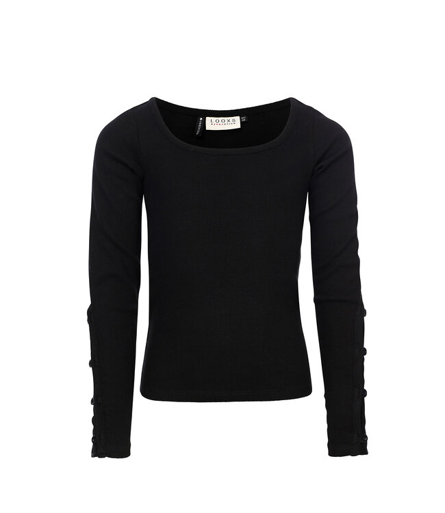 Black rib jersey top