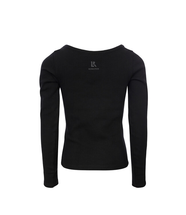 Black rib jersey top