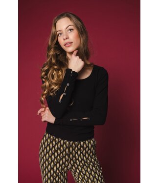 LOOXS 10sixteen Black rib jersey top
