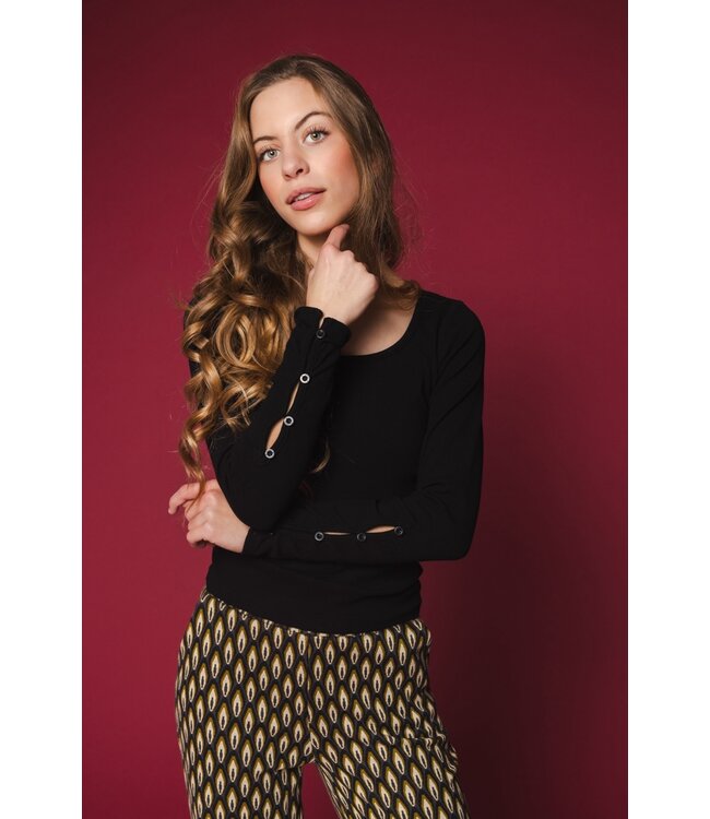 Black rib jersey top