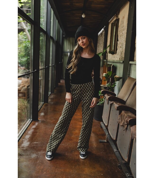 Black rib jersey top