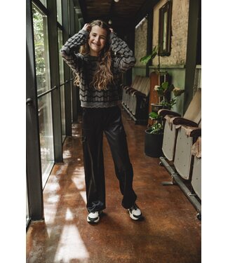 LOOXS 10sixteen Cargo broek zwart satijn