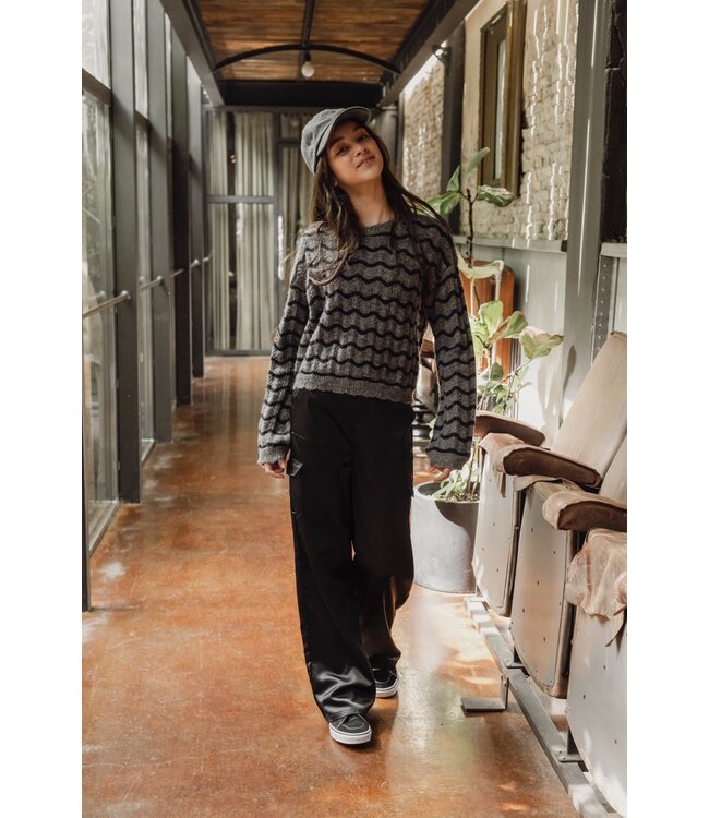 Cargo pants Black satin