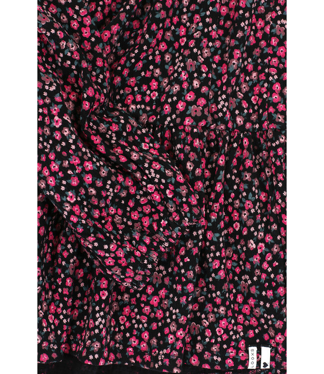 Jurkje zwart krinkel Mini Flowers