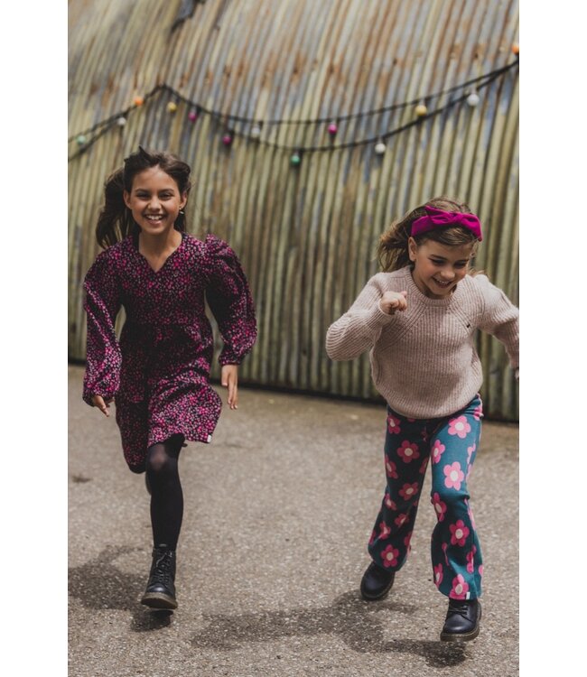 Jurkje zwart krinkel Mini Flowers