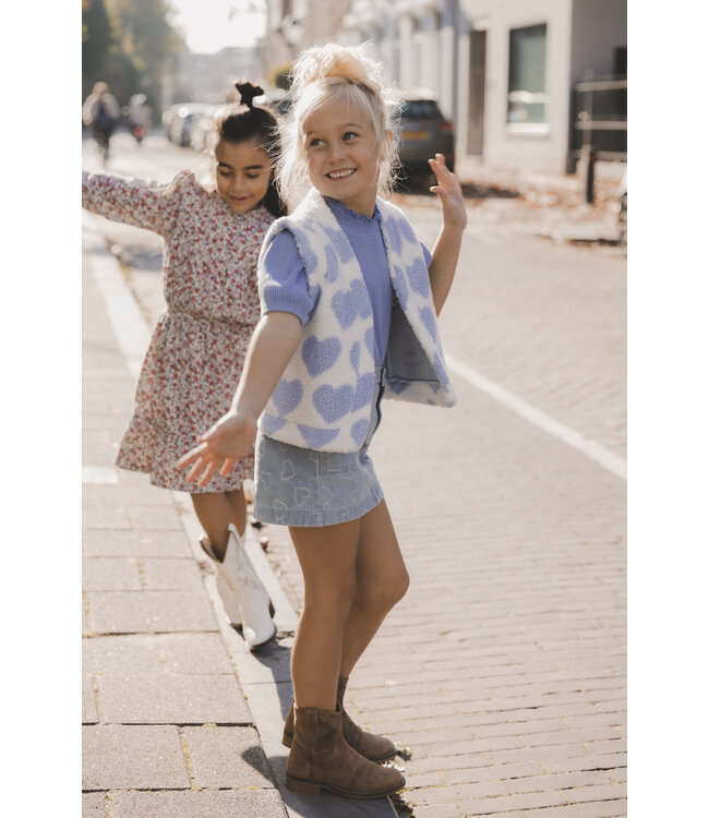 Teddy gilet Offwhite Hearts