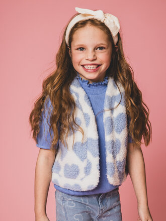 LOOXS Little fleece gilet Offwhite Hartjes LOOXS Little fleece gilet Offwhite Hartjes