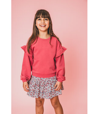 LOOXS Little Sweater Pink Punch ruffle