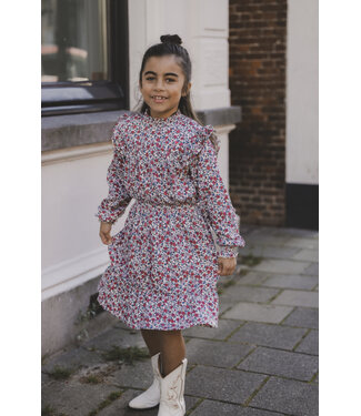 LOOXS Little Wijd jersey jurkje Wildflower