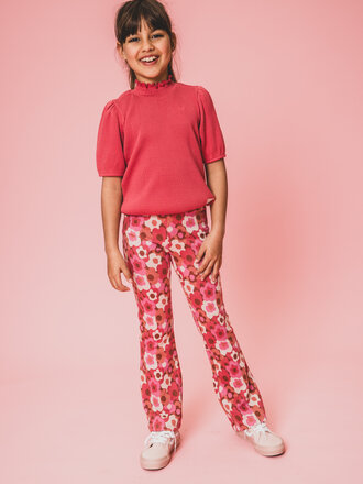 LOOXS Little Fancy Rib top Pink Punch LOOXS Little Fancy Rib top Pink Punch