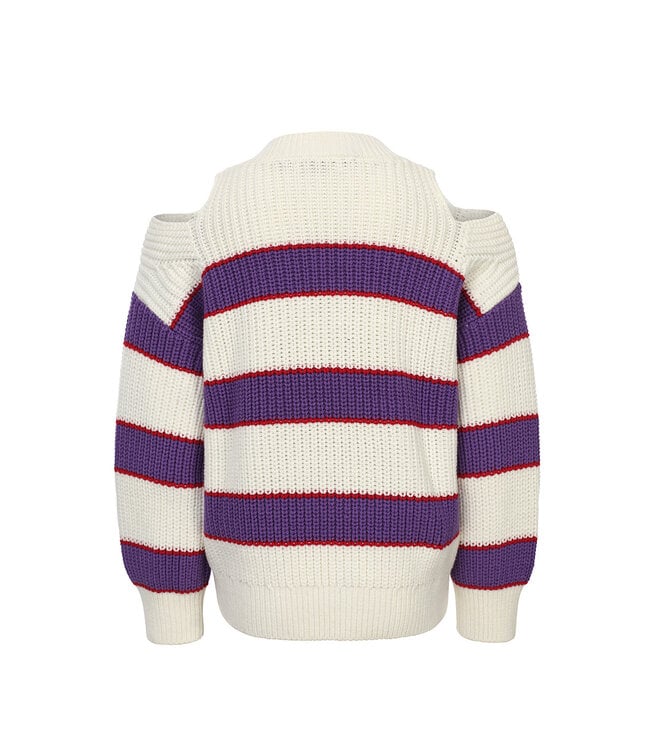 Gestreepte trui met open schouders