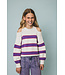Striped knitted jumper keyholes