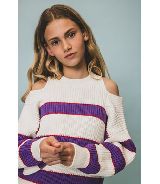 LOOXS 10sixteen Striped knitted jumper keyholes