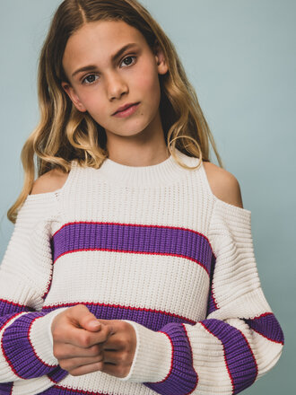 LOOXS 10sixteen Striped knitted jumper keyholes LOOXS 10sixteen Striped knitted jumper keyholes