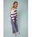 Striped knitted jumper keyholes