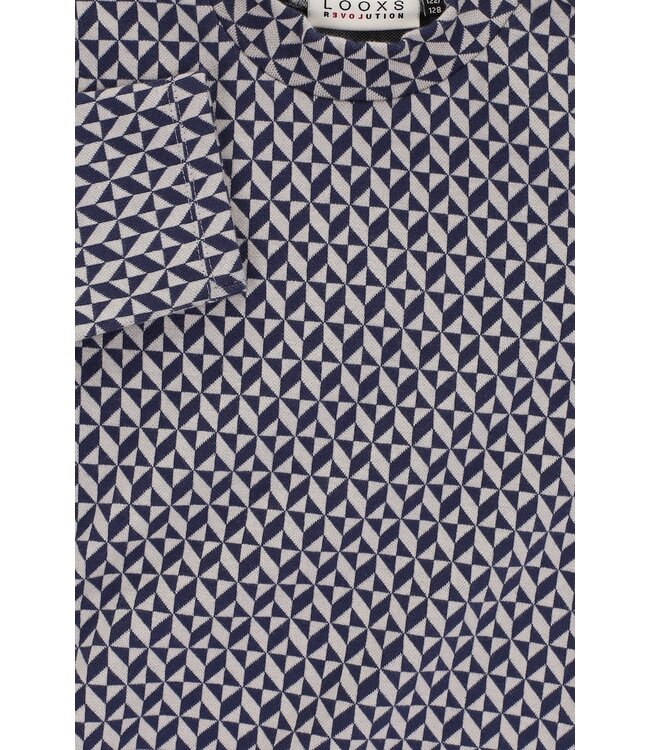 Fancy Navy top Geomatric print