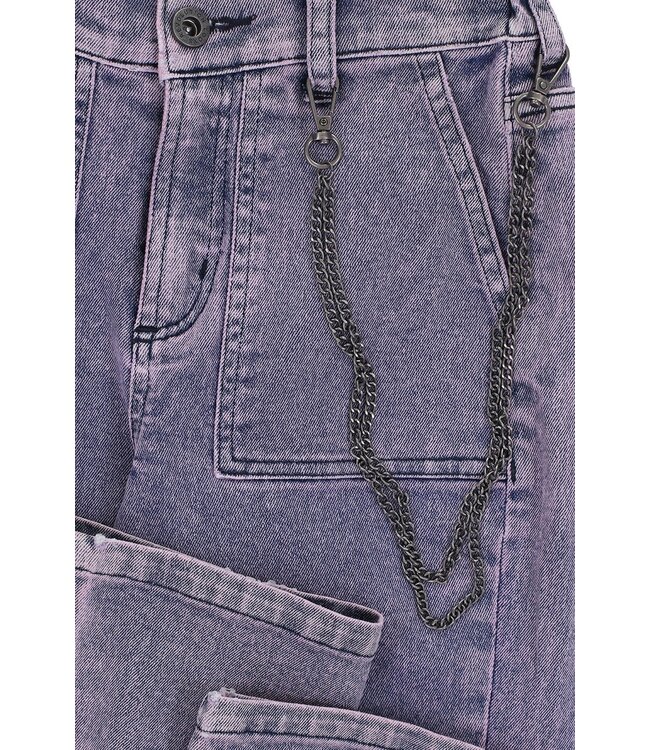 Purple denim washed look 