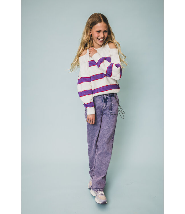 Purple denim washed look 